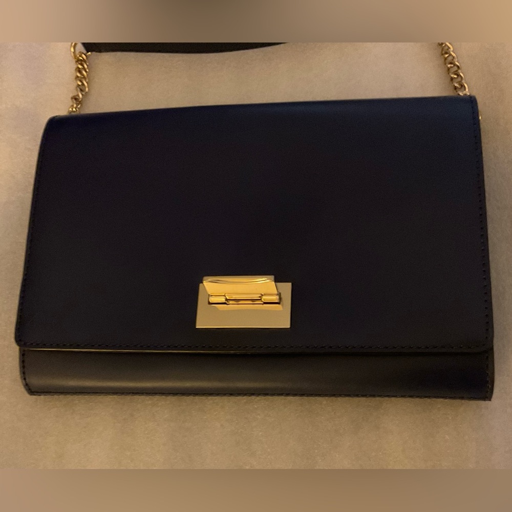 Kate Spade New York Navy Flap Bag Gold Chain Shoulder/Crossbody NWOT w/ Dusty - Picture 2 of 13